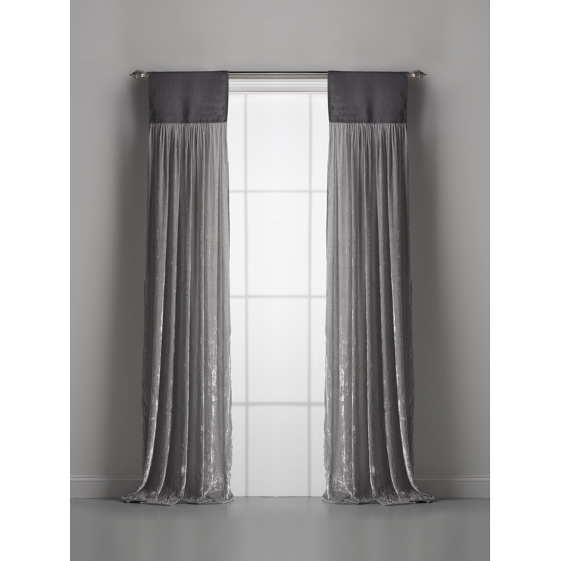 Paire de rideaux semi-transparents avec passe-tringle Luscious, Gris platine, l 18 po x L 108 po