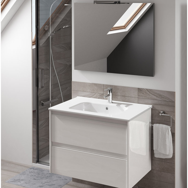 Ambra 39.6'' W Single Vanity, 39.6", Glossy Anthracite