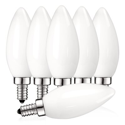 5 Watt (60 Watt Equivalent), B11 LED, Dimmable Light Bulb, Warm White (2700K) E12/Candelabra Base -  Luxrite, LR21562-6PK