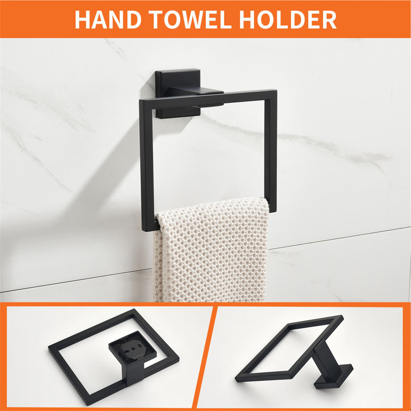 4 - Piece Bathroom Hardware Set, Matte Black