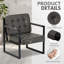 Modern Faux Leather button-tufted design Accent Chair with Metal Farme 110° Recline-309883410