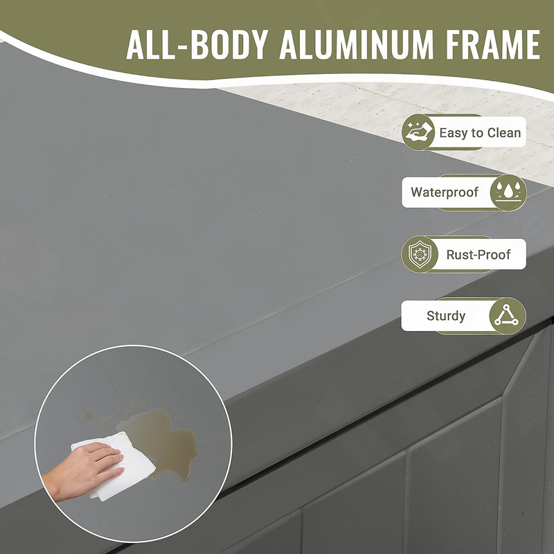 Îlot de cuisine extérieur avec rangement, aluminium, housse de protection