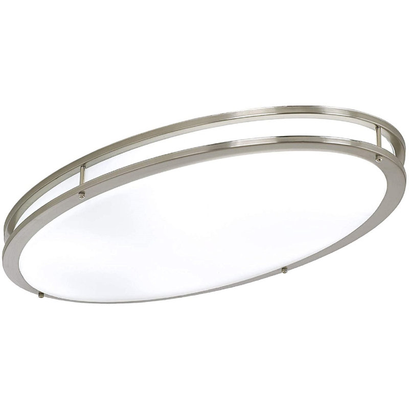 32" LED Flush Mount Oval Ceiling Light Fixture, Bronze, 4000K