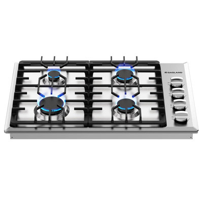 30 in. 4 Burners Gas Cooktop in Stainless Steel, NG/LPG Convertible, CSA Certified