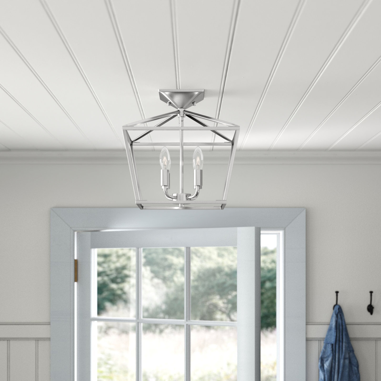 Hastings 4-Light Semi Flush Mount, Polished Nickel