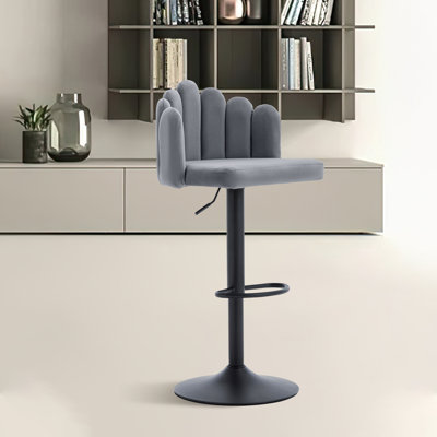 Karlshamn Swivel Upholstered Adjustable Height Counter Stool