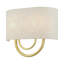 Applique murale 2 lumières ADA en bronze anglais avec abat-jour en tissu avoine fabriqué à la main avec tissu blanc à l'intérieur-611700163