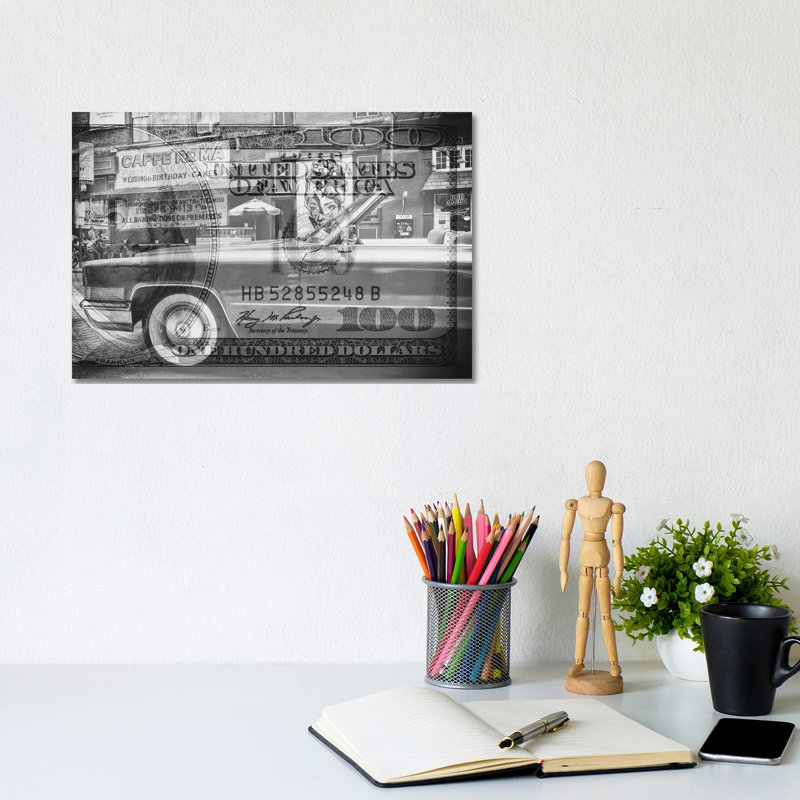 Manhattan Dollars - Cadillac - Wrapped Canvas Print, 20.32 cm H x 30.48 cm W