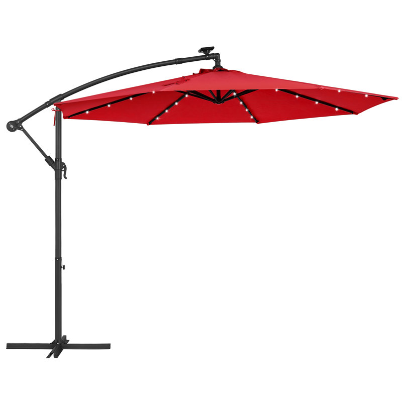 Piqua 300cm Lighted Market Parasol, Red