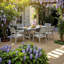 Ensemble repas d'extérieur Hdpe avec 6 chaises, trou pour parasol, imperméable et durable-129231554