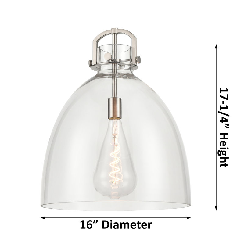 Badgett 1 - Light Single Drop Pendant Pendant, Matte Black, 16" H x 14" W x 14" D, Seedy