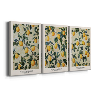 Série de pièces de la collection DCxxvm 3 de Wm Morris - Toile tendue sur mesure - 3 pièces