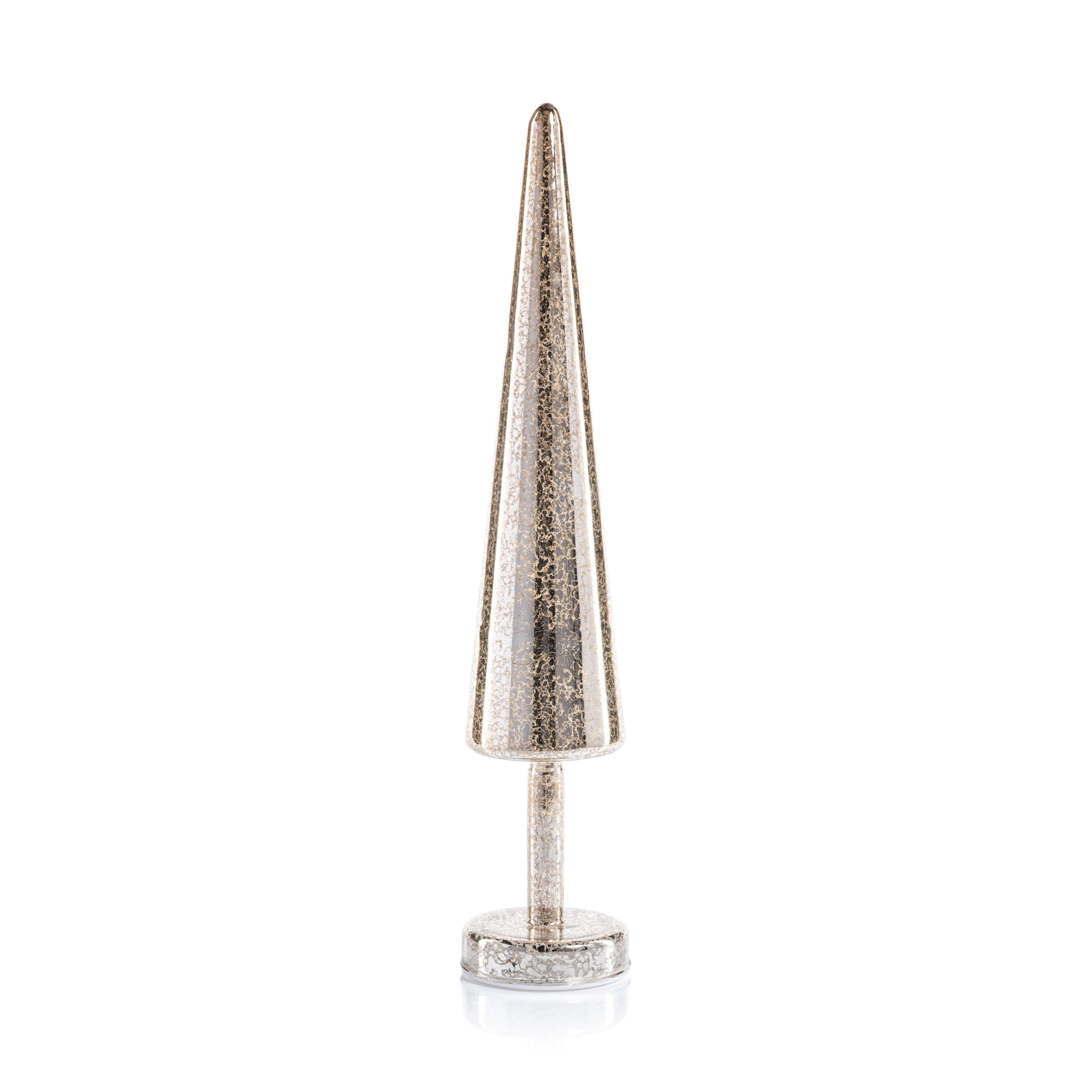 Sparkle Cone LED Trees, Set of 2, Gold, 18" H x 3.5" W x 3.5" D