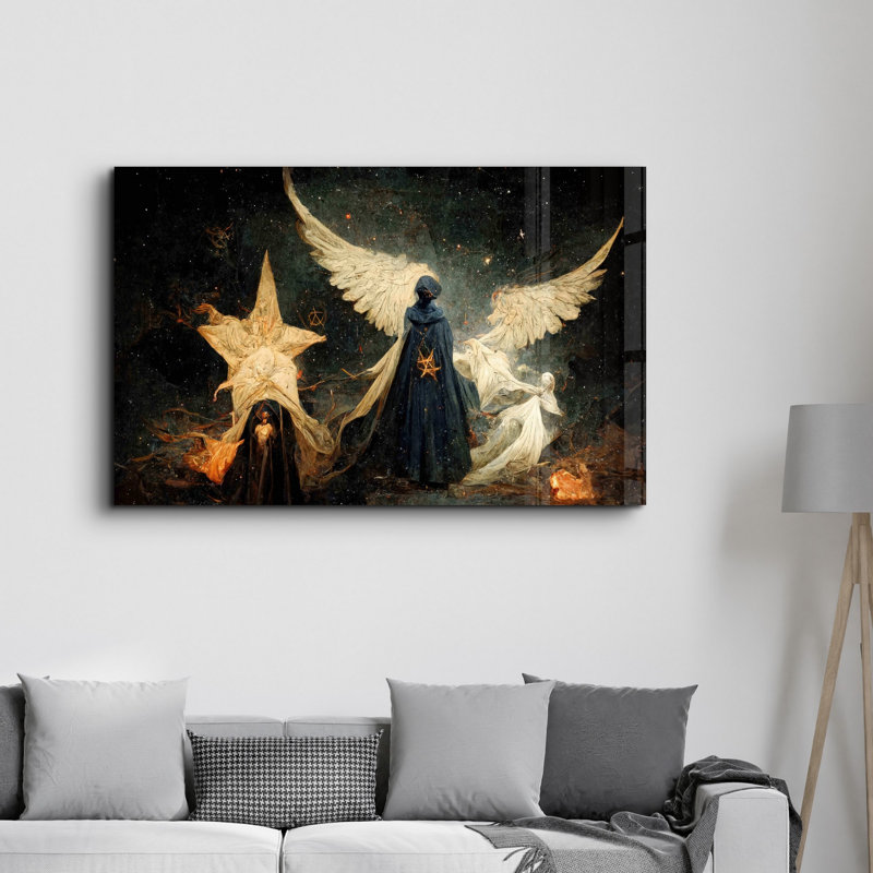 Élégante peinture murale en verre trempé de 13,8 po x 21,7 po | 100% verre trempé, épaisseur: 0,16 pouce | Imprimé UV pour des couleurs éclatantes | Parfait pour la décoration intérieure, le salon et les espaces de bureau