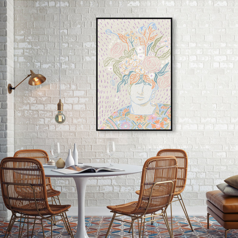 Flourishing Print by Oliver Gal, 31"H x 21"W, Black Floater Frame