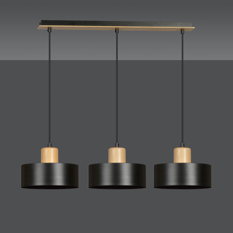 Ealf 3 - Light Kitchen Island Pendant, Black