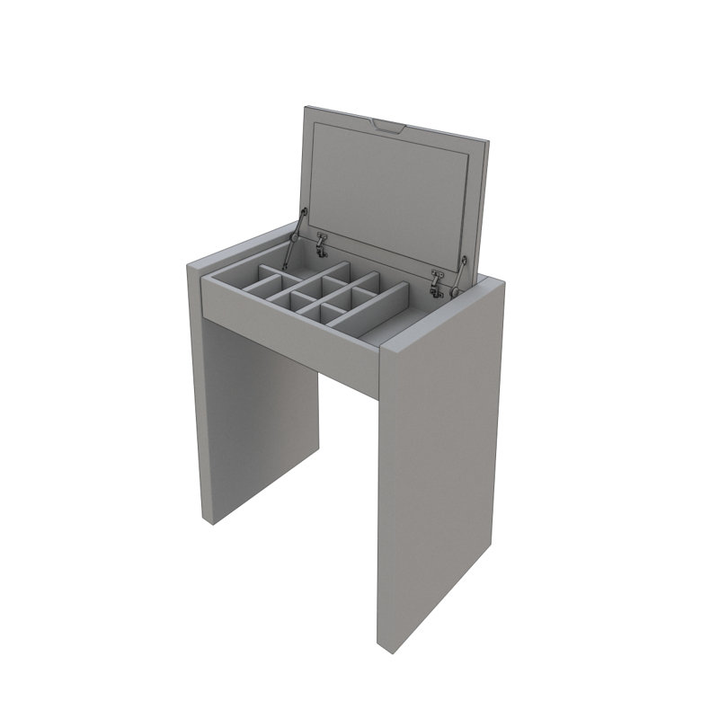 Ensemble coiffeuse Ahl avec tabouret et miroir