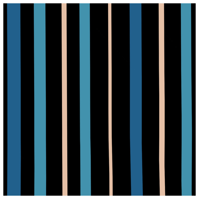 Couvertures rayées noires et bleues, L 60 po x H 80 po