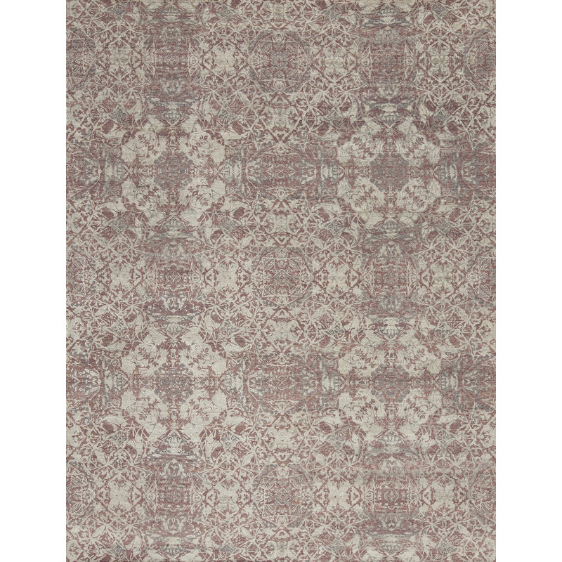 Paradise Hand Knotted Abstract Area Rug in Purple