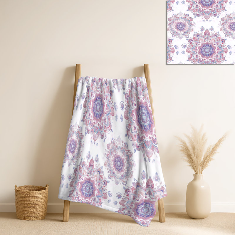 Jeté Soft Soft Mandala II - Paisley, Cachemire rose