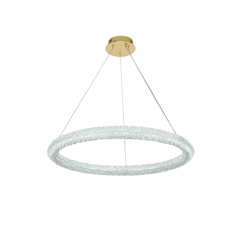 Brindalla Dimmable LED Round / Oval Chandelier, 2.5" H x 32" W x 32" D, Satin Gold