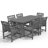 7-Piece 6-Person Rectangular Long Patio Dining Set With Umbrella Hole-1500380861