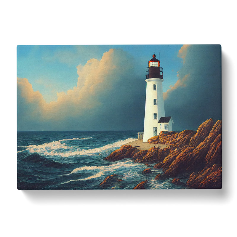 Unbeatable Lighthouse Seascape - Wrapped Canvas, 35cm H x 50cm W x 3cm D