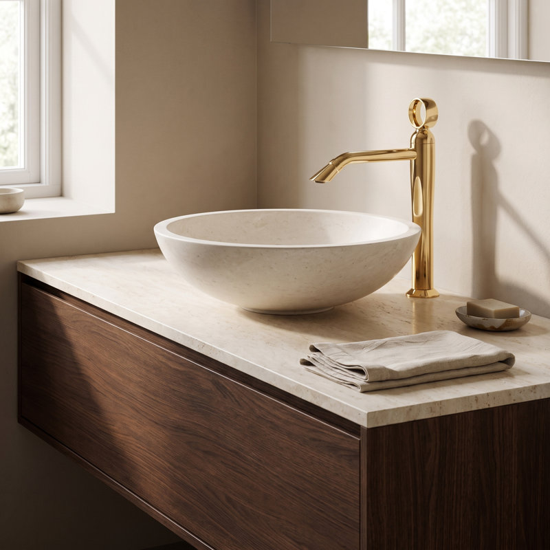 Opera Single-handle Bathroom Faucet with Drain Assembly, Polished Gold