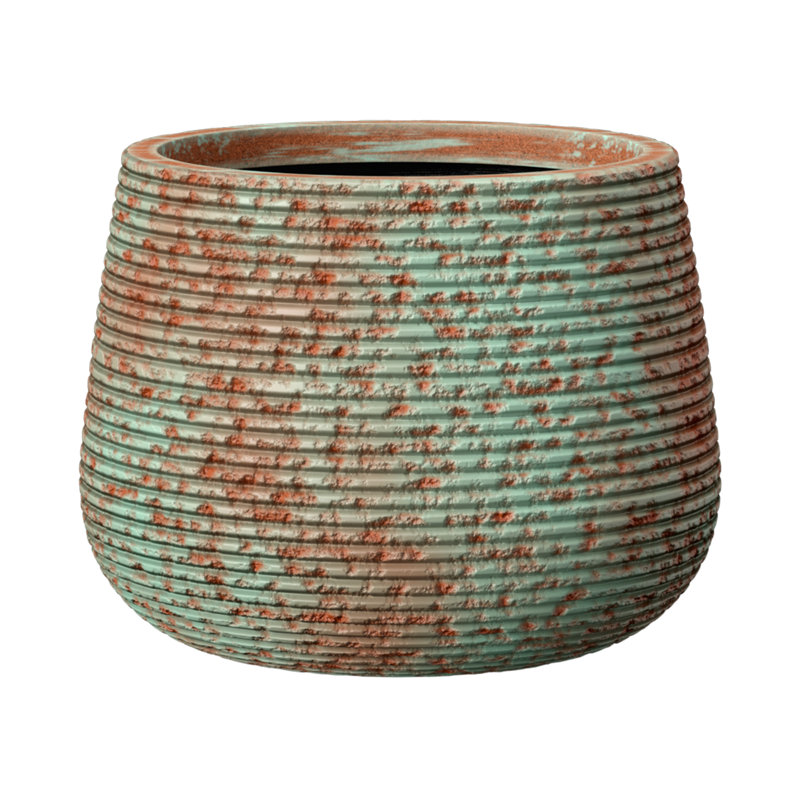 Pot à fleurs rond Durx-Litecrete, H 13,8 po x l 15,4 po x P 15,4 po, Sarcelle