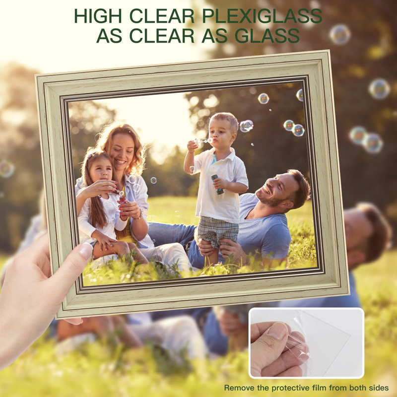 3 Pack 5X7 Inch Picture Frames Farmhouse Rustic Vintage Distressed Wood Grain Photo Frame With Plexiglass For Table Top Display And Wall Hanging
