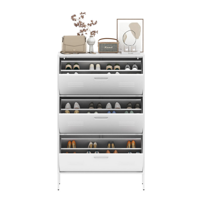 Armoire à chaussures avec 3 tiroirs rabattables