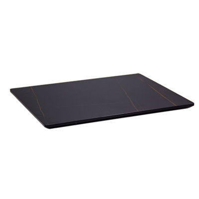 Plateau de table en pierre frittée noire 24 po x 30 po