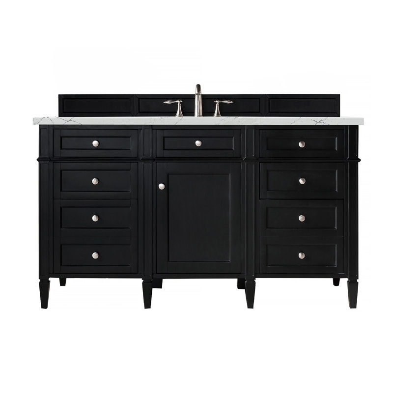 Brittany 60'' W Single Vanity, Ethereal Noctis, Black Onyx