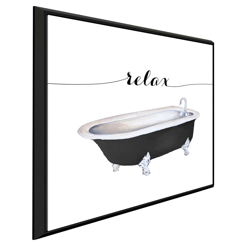 «Relax», impression, H 21,5 po x l 21,5 po x P 2 po, Cadre flottant noir