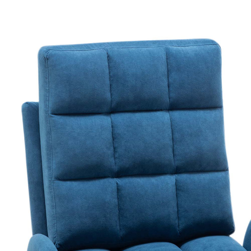 Affric 60cm Wide Velvet Wing Chair Recliner, Blue