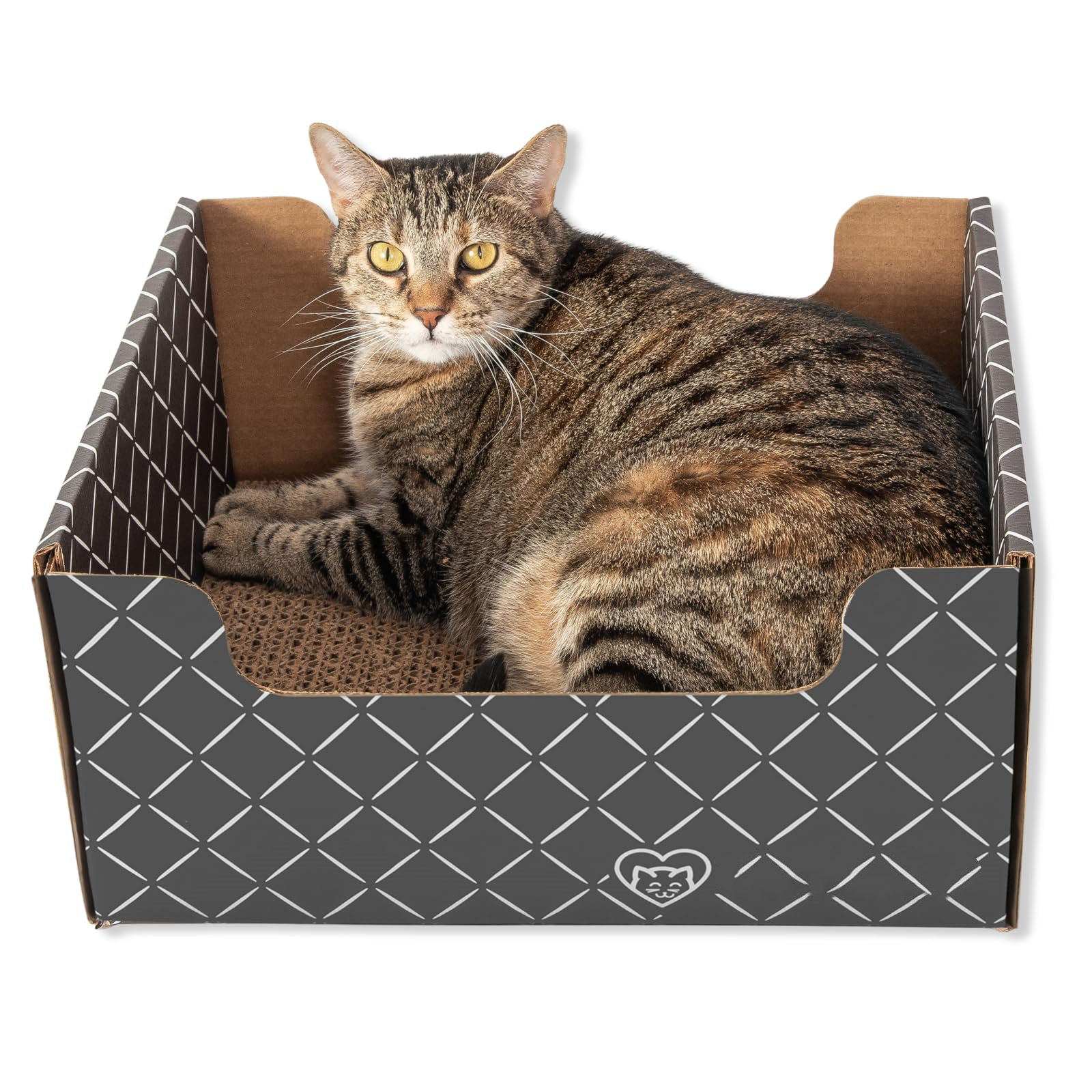 Griffoir Pour Chat En Carton Double Face – Avec Herbe à Chat, Réversible, écologique