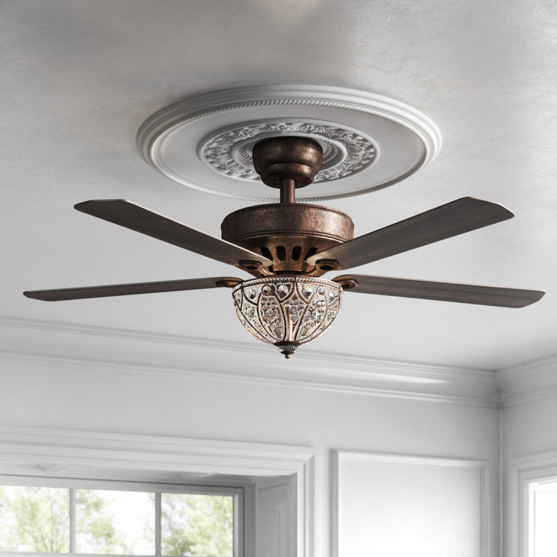 Ventilateur de plafond 52 pales en cristal 52 po avec télécommande et ensemble d'éclairage inclus Richmon
