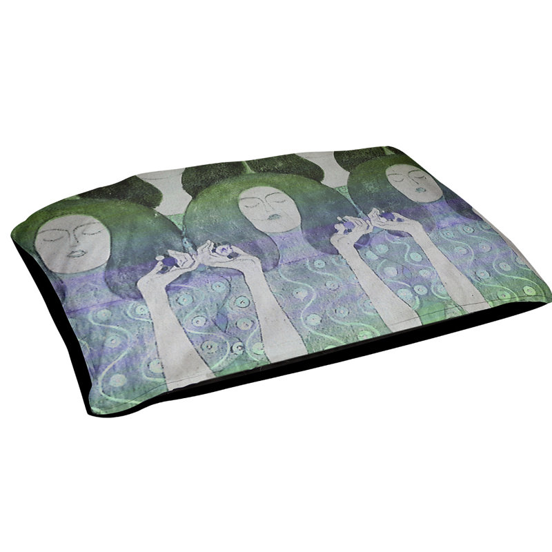 Coussin pour chien ange/classique, Moyen (H 14 po x l 42,5 po x P 32,5 po), Vert / Gris