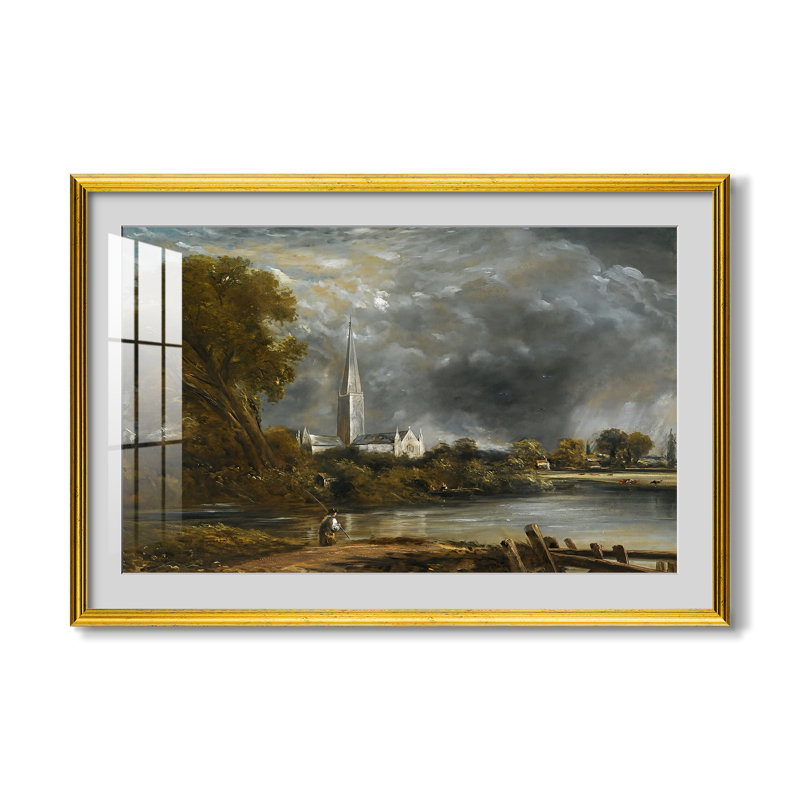 Cathédrale de Salisbury vue des prairies, vers 1831 - John Constable - Estampe encadrée sur mesure, 24x34 INNER SIZE
