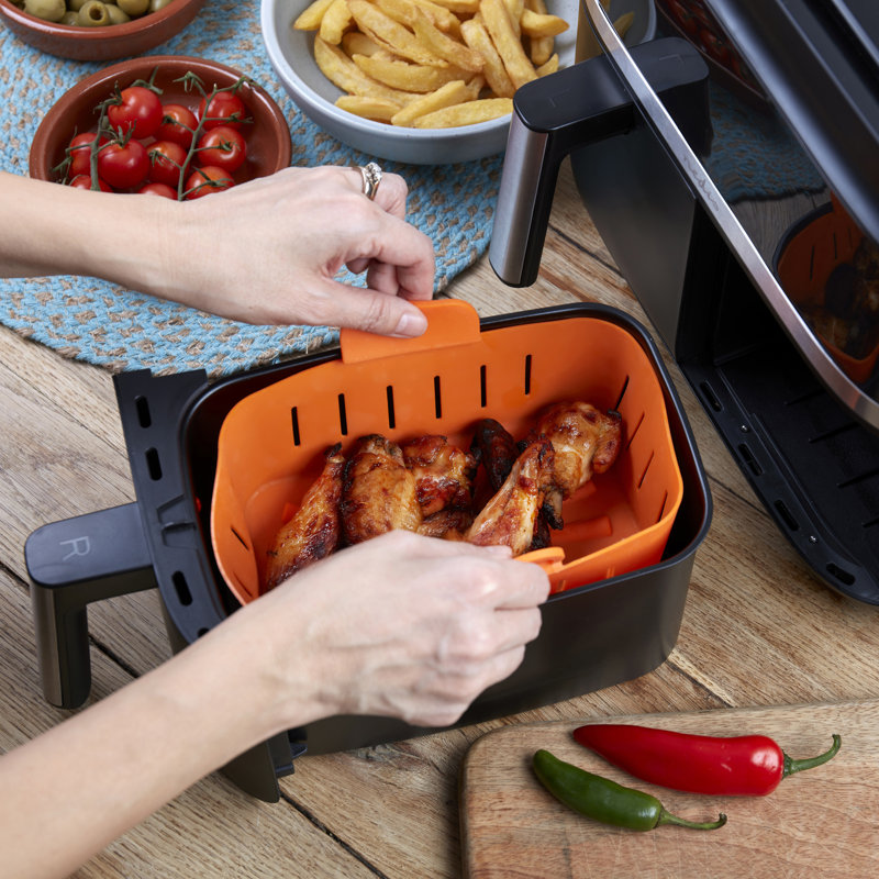 Wafe Air Fryer Liner Dual, Orange/Black