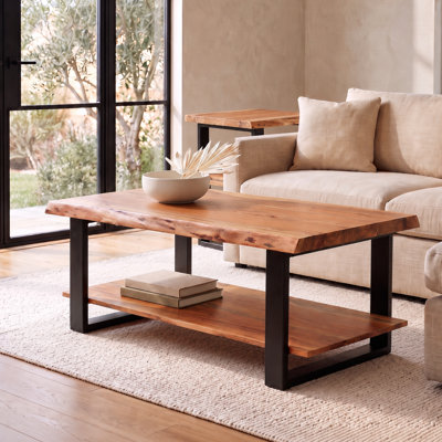 Table basse en bois massif avec rangement Beames