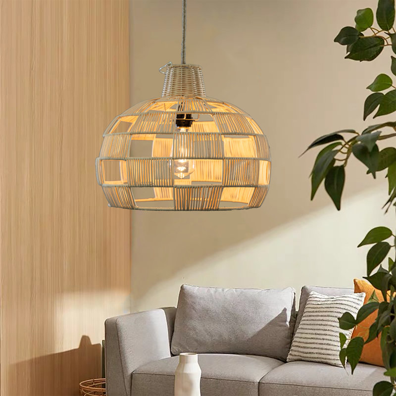 Luminaire suspendu en rotin 1 lumière Adamsburg