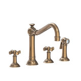 Jacobean Double Handle Kitchen Faucet with Side Spray