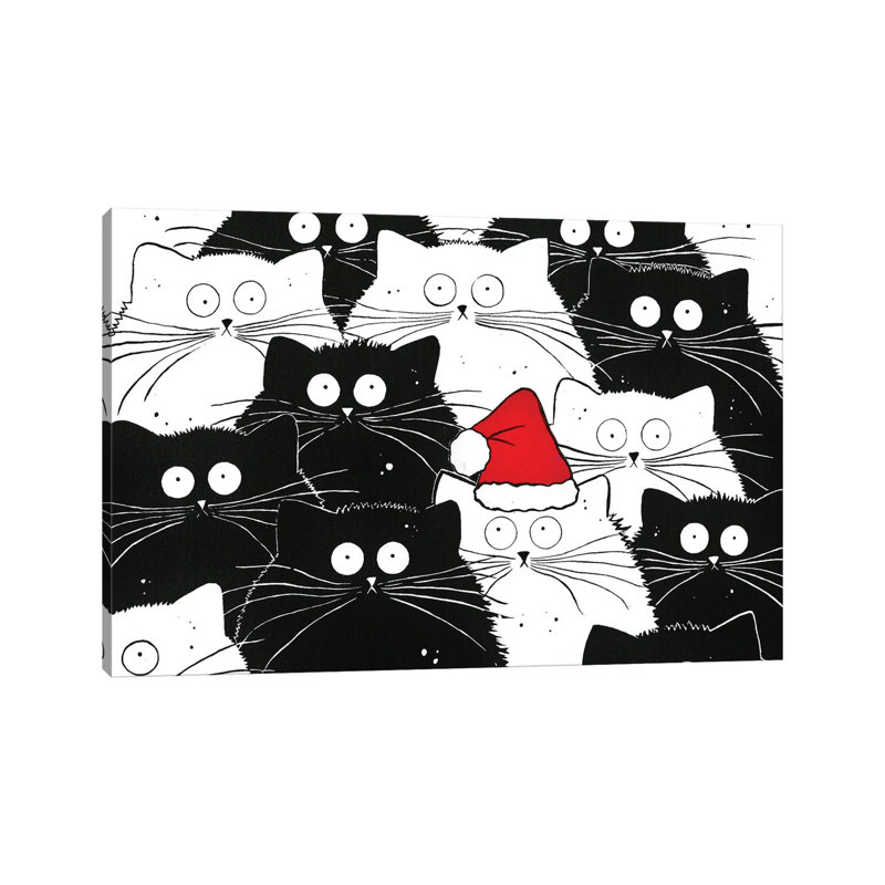 Secret Santa - reproduction d'art murale - toile tendue