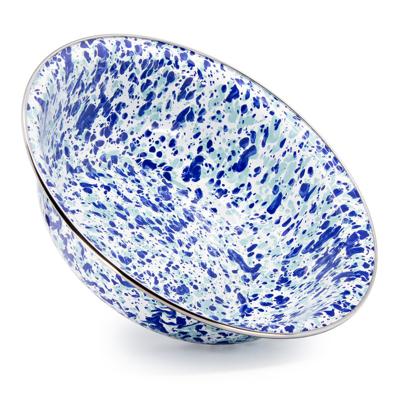 Swirl Enamelware Serving Bowl, Serving Bowl, Ocean Swirl