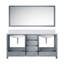 Meuble-lavabo gris foncé avec comptoir en marbre et miroir inclus - 72 po L x P 22 po deux armoires six tiroirs pour un comptoir de salle de bain efficace 70 à 32 heures de fermeture en douceur-117809725
