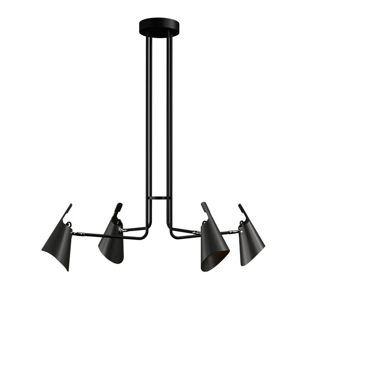 Chandelier, 43.11" H x 39.76" W x 25.79" D, 4, Charcoal