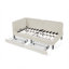 Structure de lit simple tapissier avec 2 tiroirs de rangement-334096056-334096058