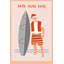 «Surfing Santa», reproduction sur toile tendue-345922404