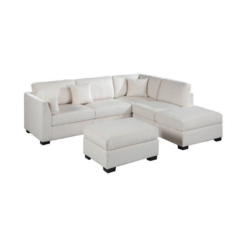 Ensemble de canapé modulaire Contemporary, H 35 po x l 105 po x P 82 po, Beige